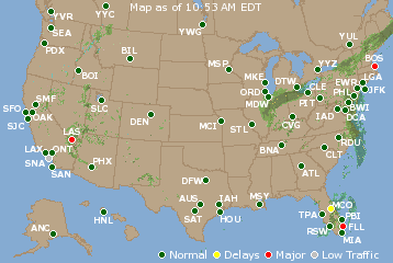 National Airport Delays Map
