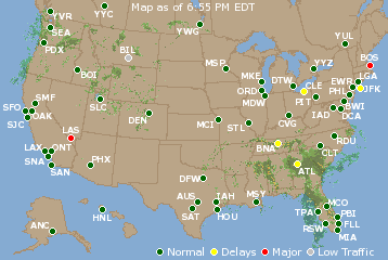 National Airport Delays Map