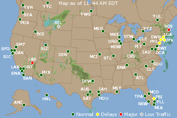 National Airport Delays Map