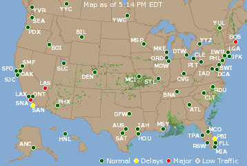National Airport Delays Map