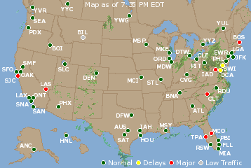 National Airport Delays Map