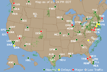 National Airport Delays Map