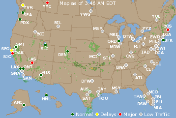 National Airport Delays Map
