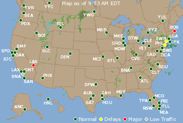 National Airport Delays Map