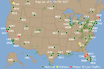 National Airport Delays Map