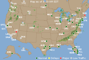 National Airport Delays Map