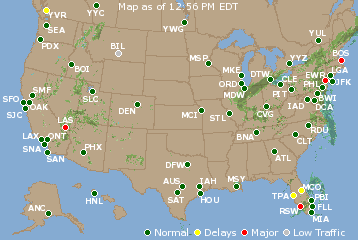 National Airport Delays Map