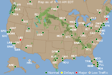 National Airport Delays Map