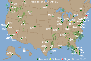 National Airport Delays Map