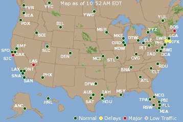 National Airport Delays Map