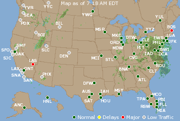 National Airport Delays Map