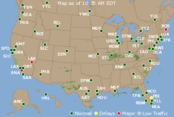 National Airport Delays Map