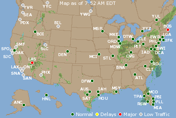 National Airport Delays Map