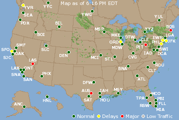 National Airport Delays Map