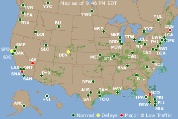 National Airport Delays Map