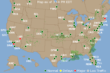 National Airport Delays Map