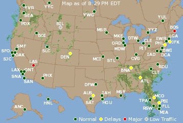 National Airport Delays Map