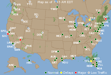 National Airport Delays Map