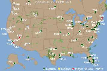 National Airport Delays Map