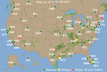 National Airport Delays Map