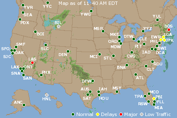 National Airport Delays Map