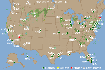 National Airport Delays Map