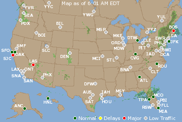 National Airport Delays Map