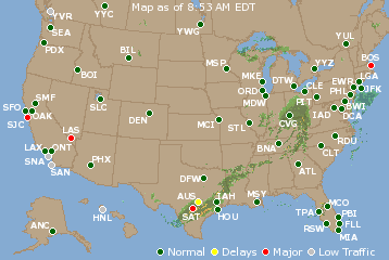 National Airport Delays Map