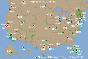 National Airport Delays Map