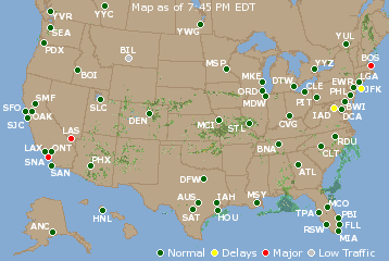 National Airport Delays Map