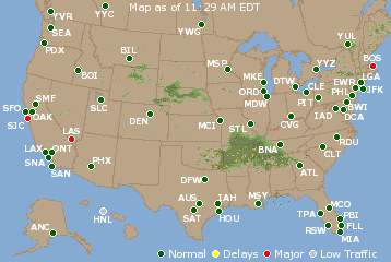 National Airport Delays Map
