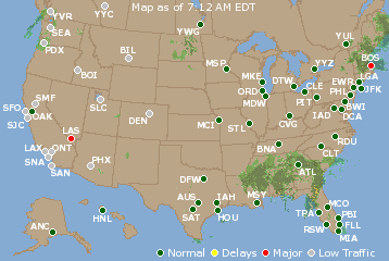 National Airport Delays Map