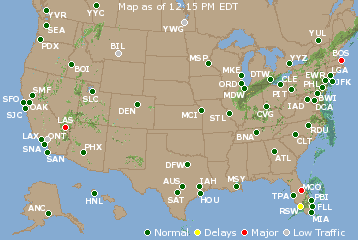 National Airport Delays Map