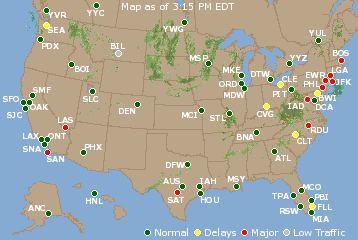 National Airport Delays Map