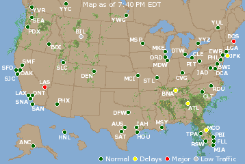 National Airport Delays Map