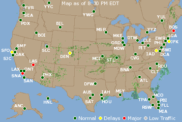 National Airport Delays Map