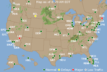 National Airport Delays Map