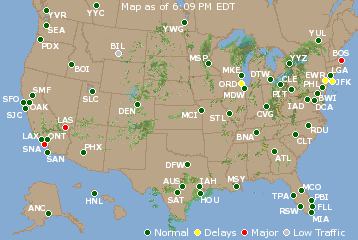 National Airport Delays Map