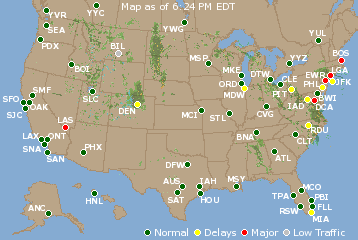 National Airport Delays Map