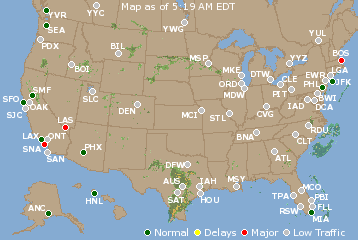 National Airport Delays Map