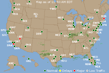 National Airport Delays Map
