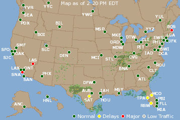 National Airport Delays Map