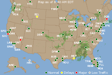 National Airport Delays Map
