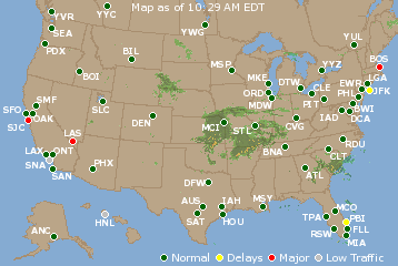 National Airport Delays Map