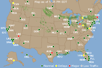 National Airport Delays Map