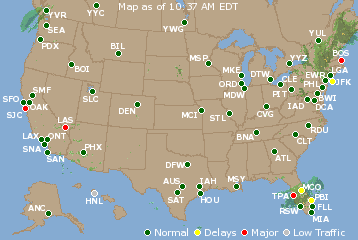 National Airport Delays Map