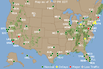 National Airport Delays Map