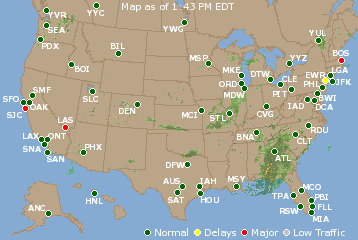 National Airport Delays Map