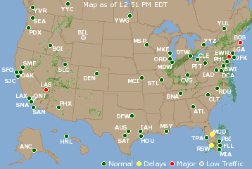National Airport Delays Map