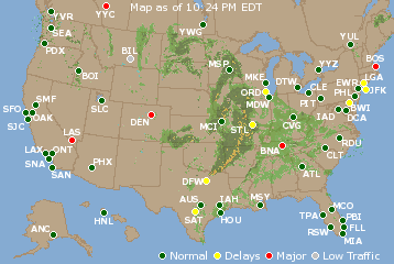 National Airport Delays Map